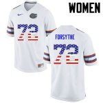 Women's Florida Gators #72 Stone Forsythe NCAA Nike White USA Flag Fashion Authentic Stitched College Football Jersey ZHE0362VY